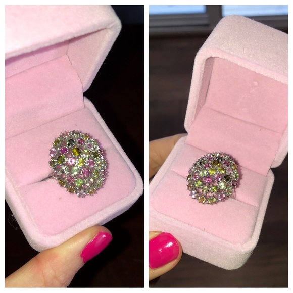 Genuine Unheated Round Tourmaline 3mm 14K White Gold Plate 925 Silver Ring 8 - Picture 14 of 17